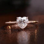 2CT Heart Shape Lab Grown Diamond Engagement Ring | 14K Solid Gold Solitaire | IGI Certified