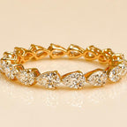 Pear Cut Lab Grown Diamond Full Eternity Band | 14K Solid Gold Wedding Ring