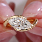 1CT Marquise Cut Lab Grown Diamond Engagement Ring | 14K Solid Gold Solitaire | IGI Certified