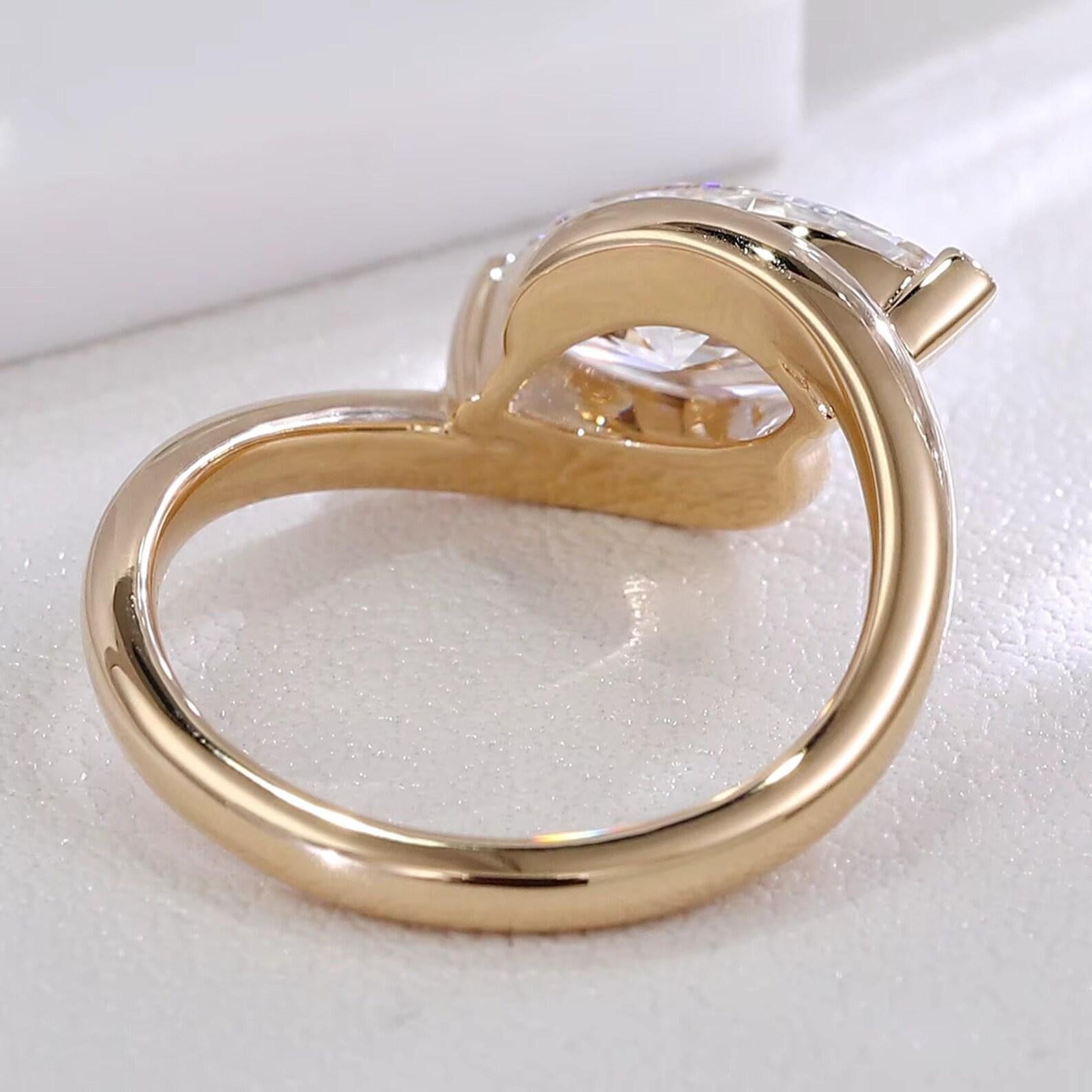 1CT Marquise Cut Lab Grown Diamond Engagement Ring | 14K Solid Gold Solitaire | IGI Certified