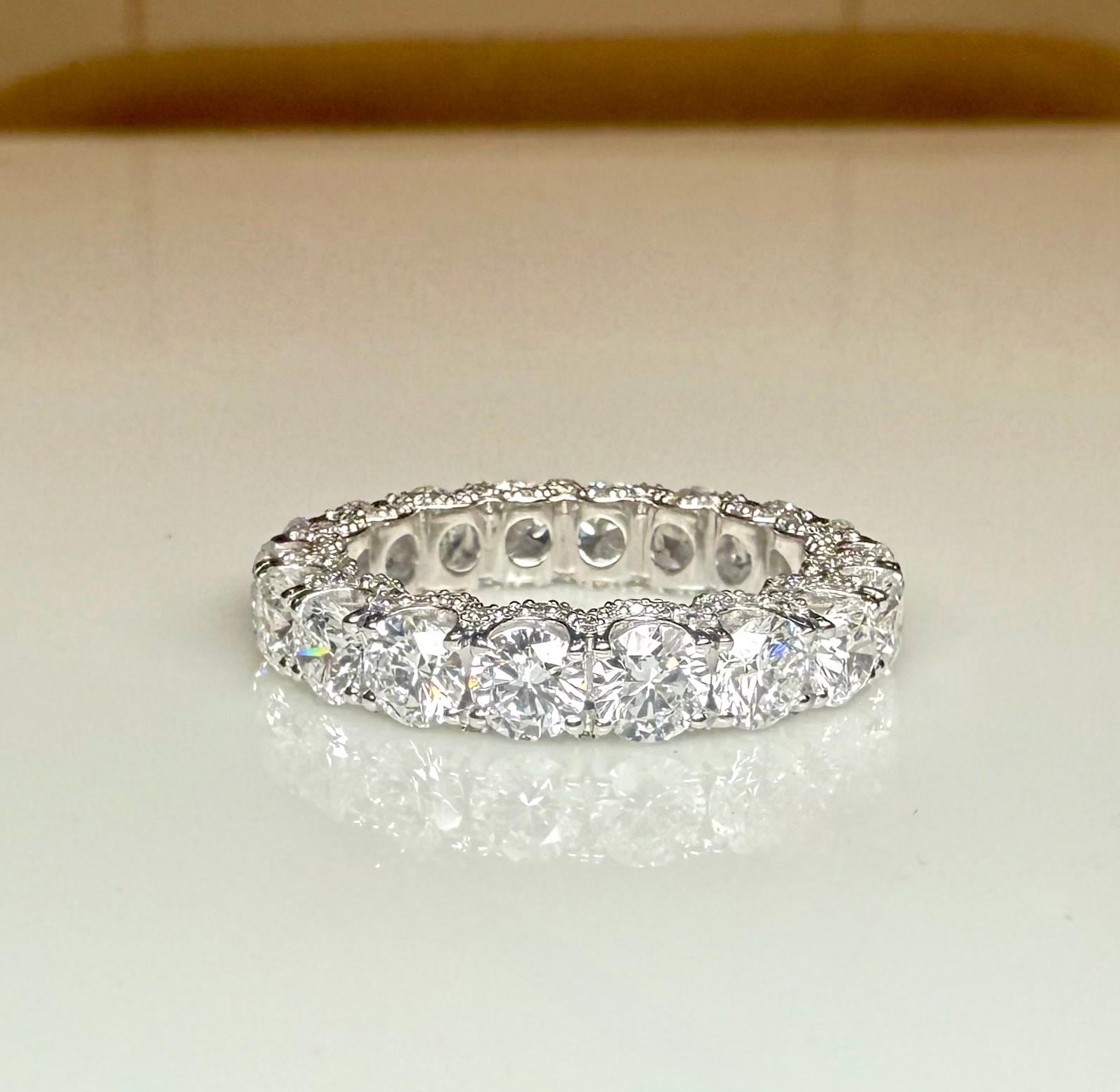 Lab Grown Diamond Eternity Band | 14K Solid Gold Hidden Halo Wedding Ring