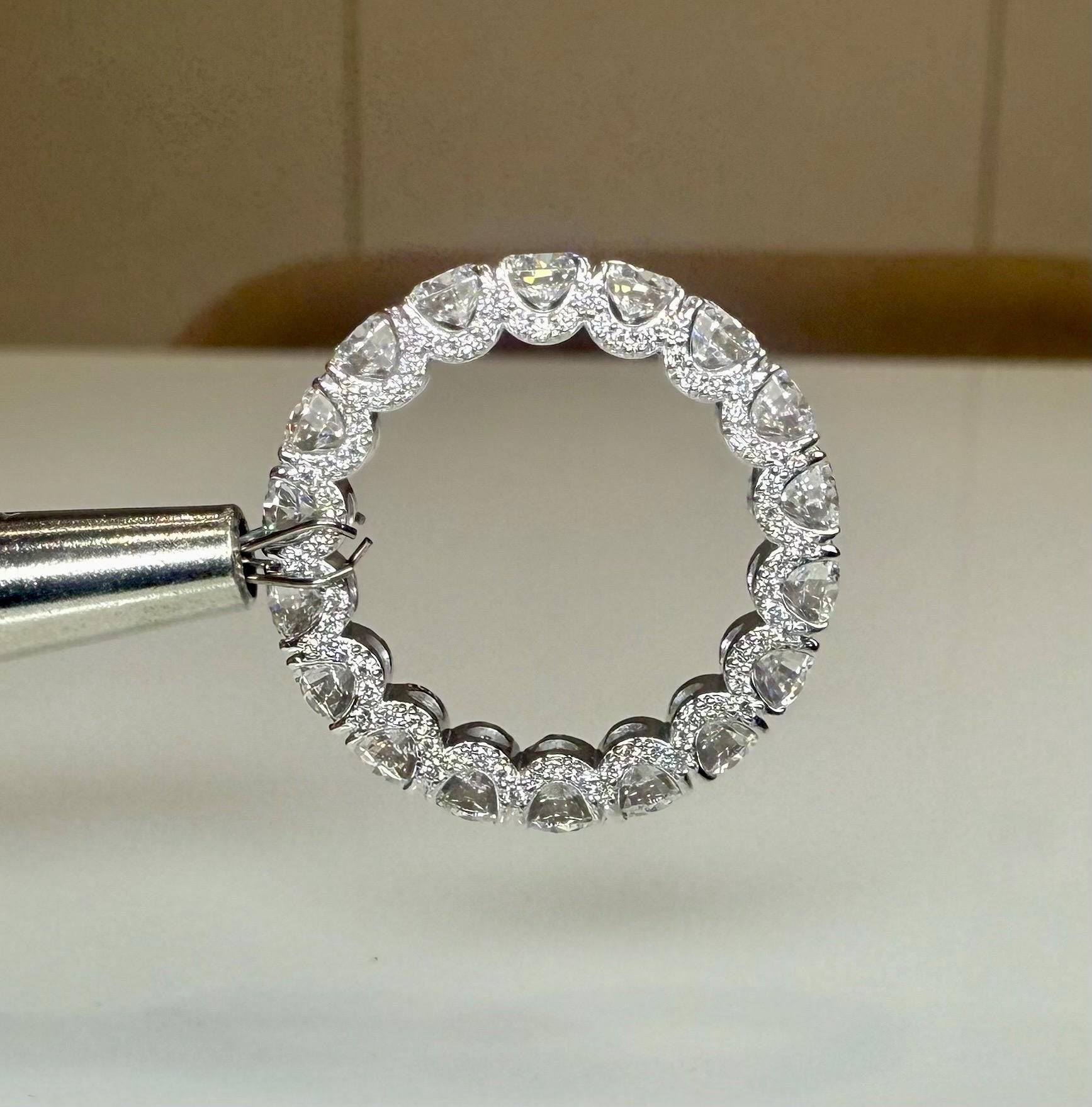 Lab Grown Diamond Eternity Band | 14K Solid Gold Hidden Halo Wedding Ring