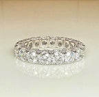 Lab Grown Diamond Eternity Band | 14K Solid Gold Hidden Halo Wedding Ring