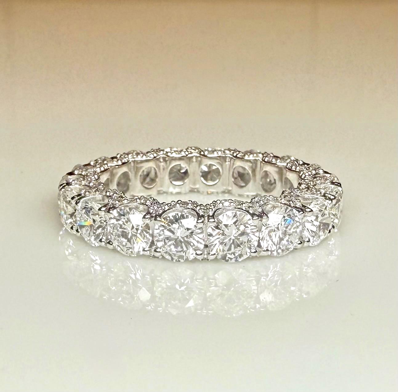 Lab Grown Diamond Eternity Band | 14K Solid Gold Hidden Halo Wedding Ring