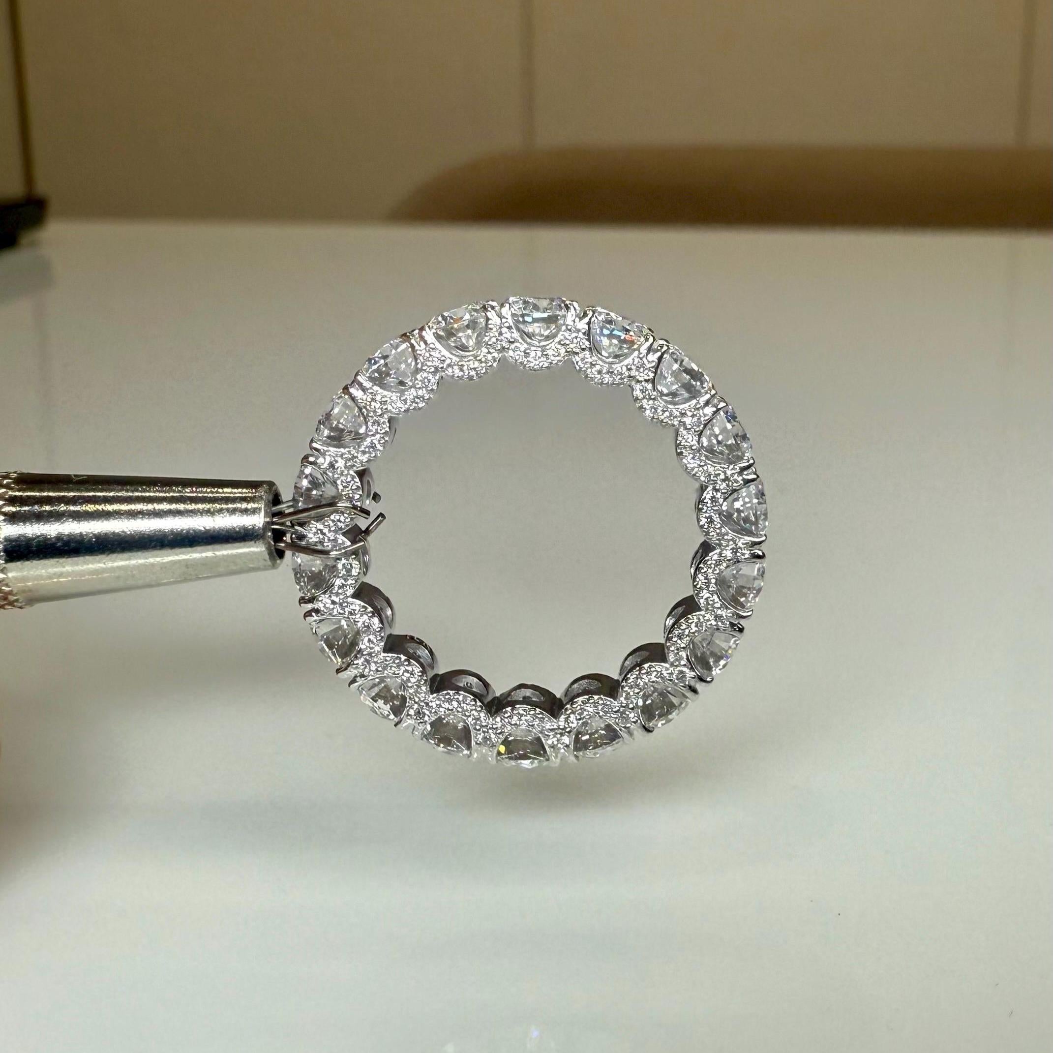 Lab Grown Diamond Eternity Band | 14K Solid Gold Hidden Halo Wedding Ring