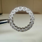 Lab Grown Diamond Eternity Band | 14K Solid Gold Hidden Halo Wedding Ring