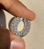 1.70CTW Lab Grown Diamond Hoop Earrings | 14K Solid Gold Inside Out Hoops | SGL Certified
