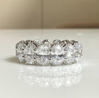 8CTW Oval Lab Grown Diamond Eternity Band | Hidden Halo Wedding Ring | 14K Solid Gold