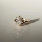 Pear Cut Lab Grown Diamond Engagement Ring | 14K Solid Gold (IGI Certified E VS)