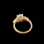 Oval Lab Grown Diamond Engagement Ring | Marquise Side Stones | 14K Gold | IGI Certified