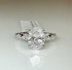 Oval Lab Grown Diamond Engagement Ring | Marquise Side Stones, 14K Gold