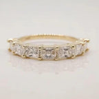 Radiant Cut Lab Grown Diamond Half Eternity Band | 14K Solid Gold | SGL Certified Ring