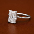 3CT Radiant Cut Lab Grown Diamond Engagement Ring | 14K Solid Gold Solitaire | IGI Certified