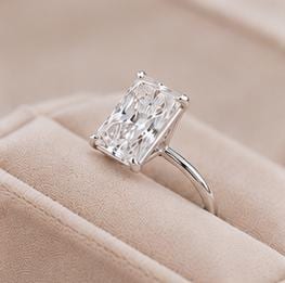 3CT Radiant Cut Lab Grown Diamond Engagement Ring | 14K Solid Gold Solitaire | IGI Certified
