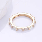 Baguette Cut Lab Grown Diamond Wedding Band | 14K Solid Gold Eternity Ring | SGL Certified