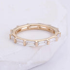 Baguette Cut Lab Grown Diamond Wedding Band | 14K Solid Gold Eternity Ring | SGL Certified