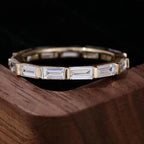 Baguette Cut Lab Grown Diamond Wedding Band | 14K Solid Gold Eternity Ring | SGL Certified