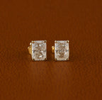 Radiant Cut Lab Grown Diamond Stud Earrings | 14K Solid Gold, IGI Certified