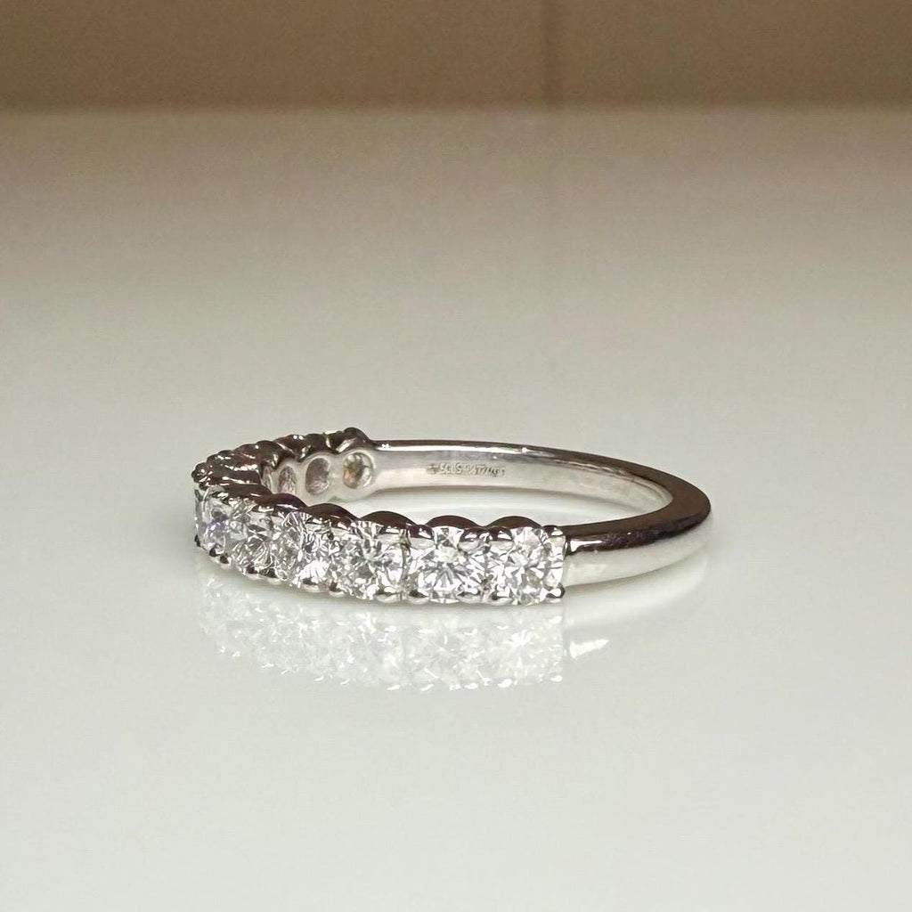 1CTW Lab Grown Diamond Half Eternity Band | 14K Solid Gold Wedding Ring