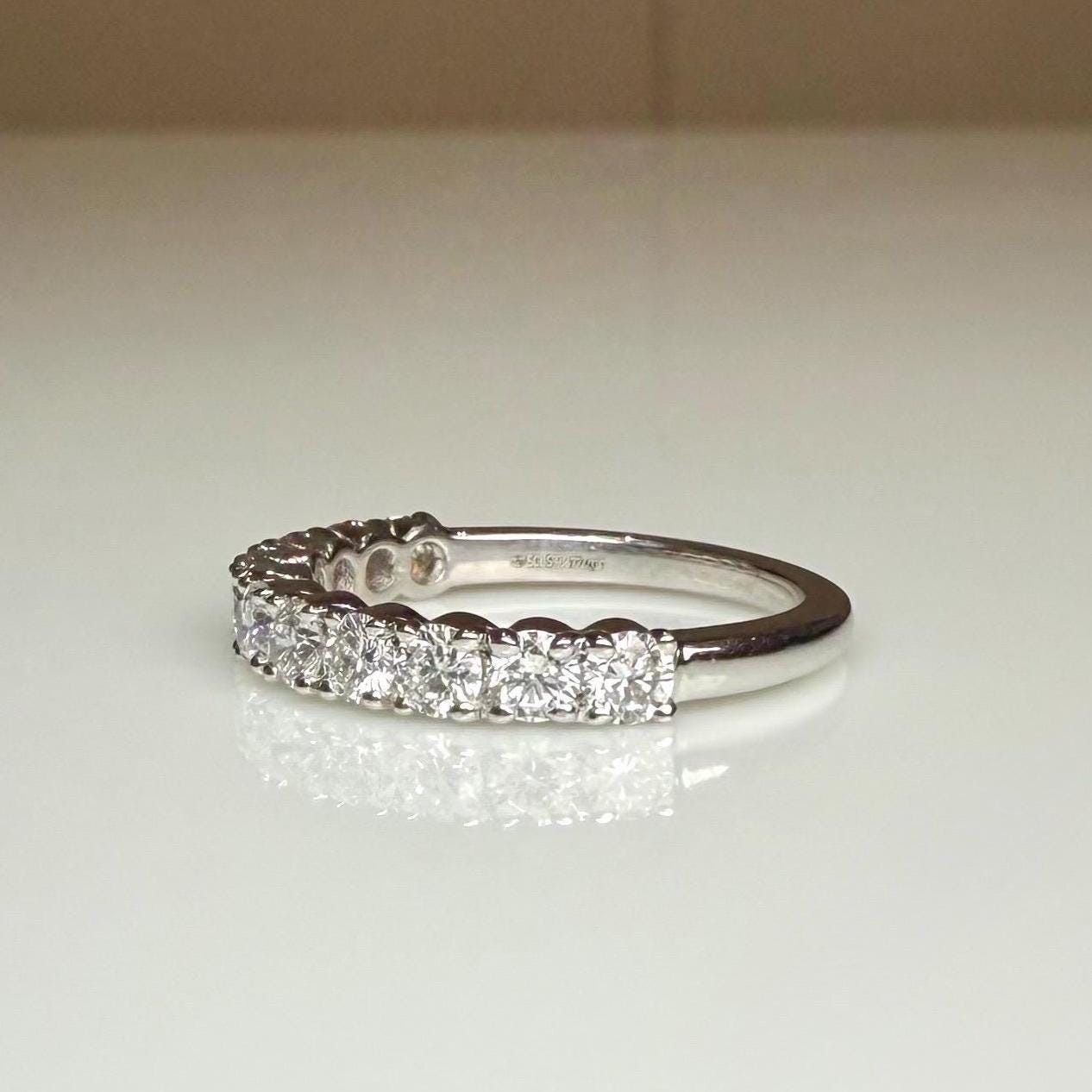 1CTW Lab Grown Diamond Half Eternity Band | 14K Solid Gold Wedding Ring