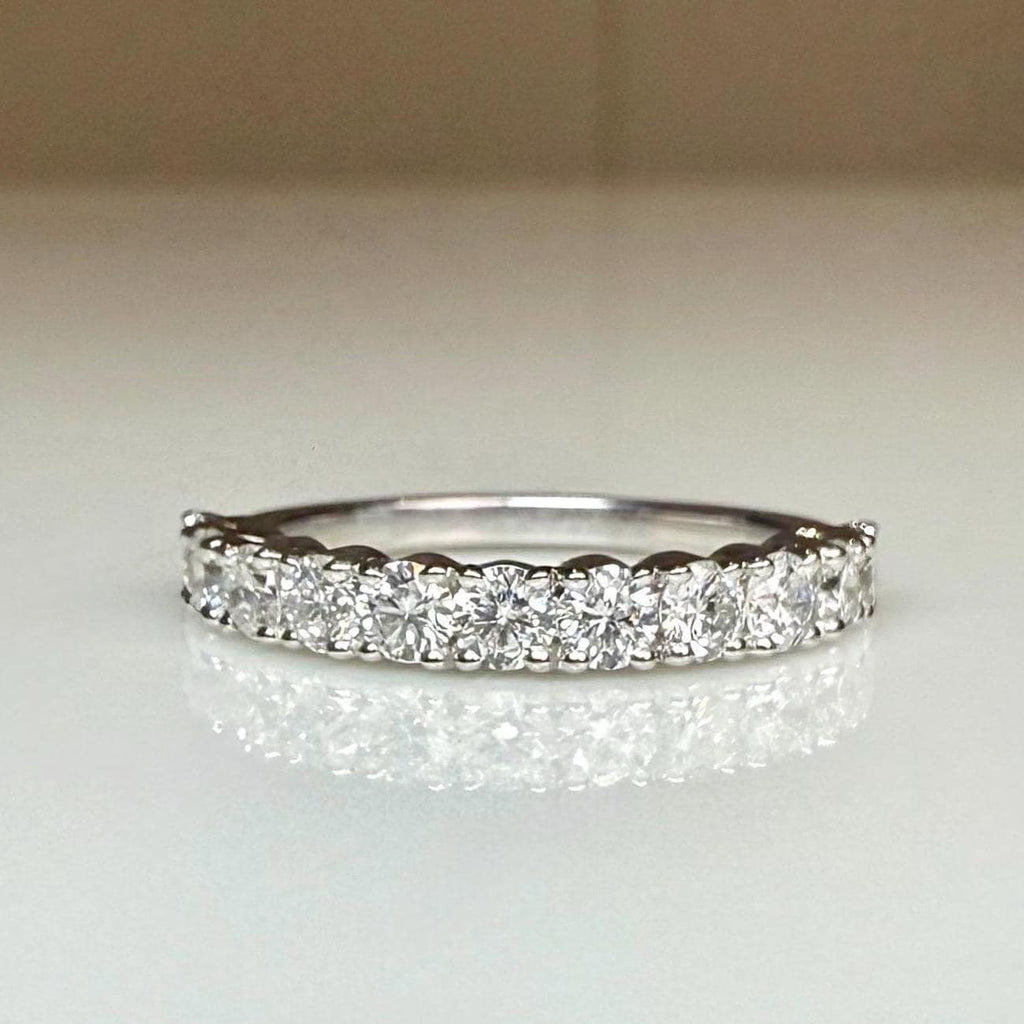 1CTW Lab Grown Diamond Half Eternity Band | 14K Solid Gold Wedding Ring