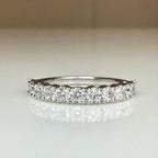 1CTW Lab Grown Diamond Half Eternity Band | 14K Solid Gold Wedding Ring