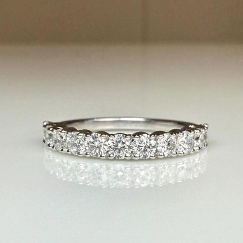 1CTW Lab Grown Diamond Half Eternity Band | 14K Solid Gold Wedding Ring