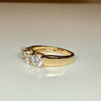 Three Stone Lab Grown Diamond Ring | 14K Solid Gold, Round Brilliant Cut, SGL Certified