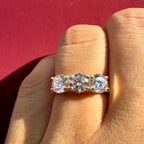Three Stone Lab Grown Diamond Ring | 14K Solid Gold, Round Brilliant Cut, SGL Certified