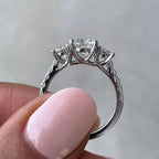 2.00CTW Three Stone Lab Grown Diamond Engagement Ring | 14K Solid Gold | SGL Certified