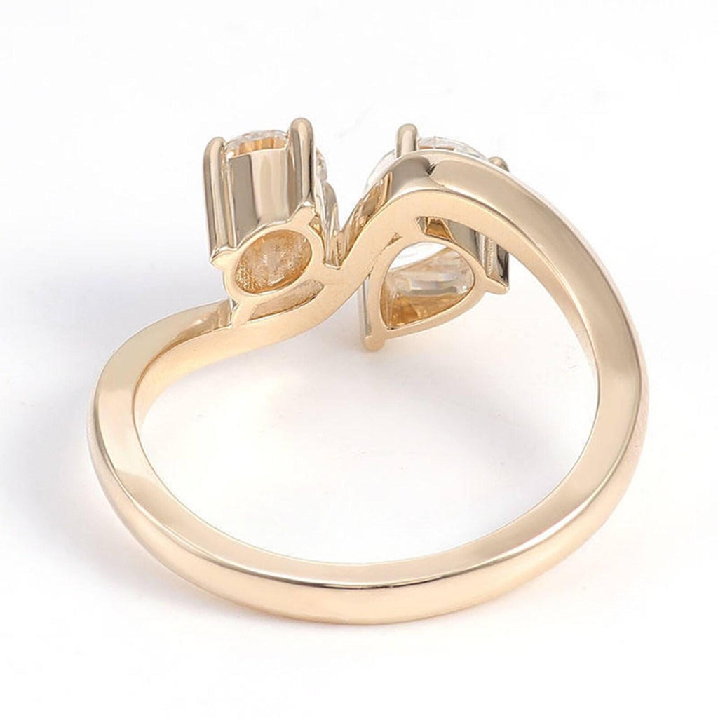 Toi et Moi Lab Grown Diamond Engagement Ring | Pear & Round 14K Gold