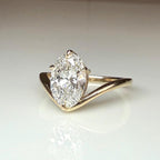 2CT Oval Lab Grown Diamond Engagement Ring | 14K Solid Gold V-Shank Solitaire | IGI Certified