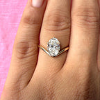 2CT Oval Lab Grown Diamond Engagement Ring | 14K Solid Gold V-Shank Solitaire | IGI Certified