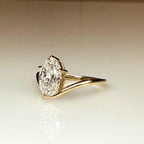 2CT Oval Lab Grown Diamond Engagement Ring | 14K Solid Gold V-Shank Solitaire | IGI Certified