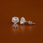 IGI Certified Lab Grown Diamond Stud Earrings, 14K Solid Gold Solitaire, Round Cut, Classic