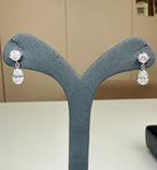 3CTW Lab Grown Diamond Drop Earrings | Round Pear Dangle 14K Gold
