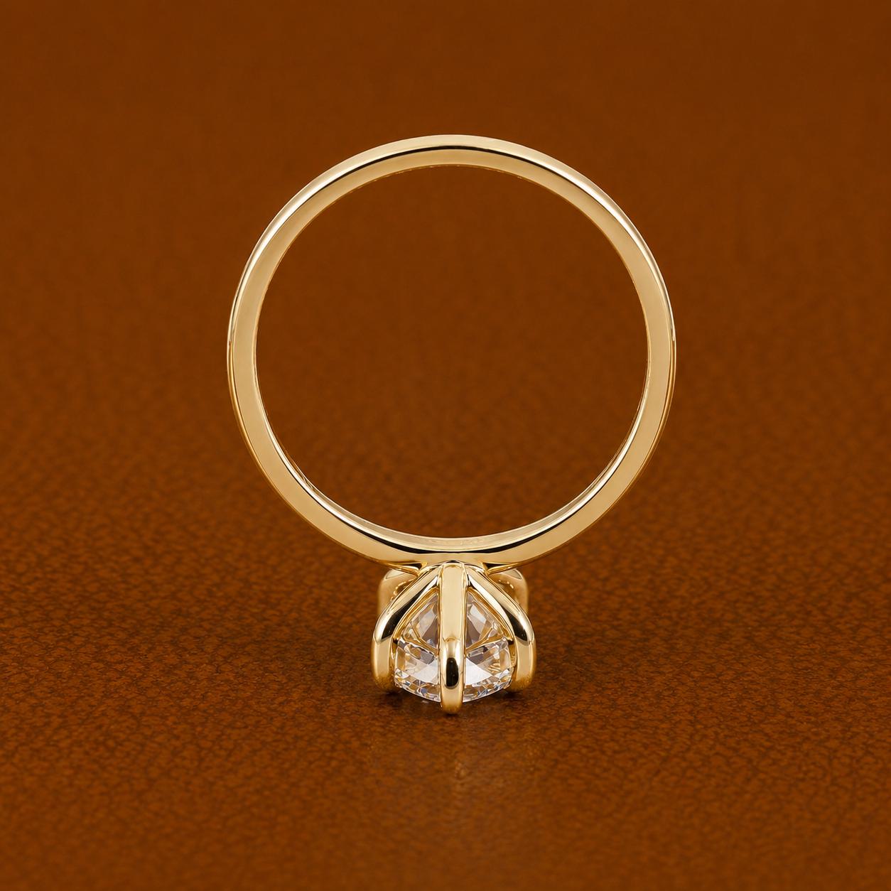 2CT Marquise Lab Grown Diamond Engagement Ring | 14K Gold Solitaire (IGI Certified E VS)