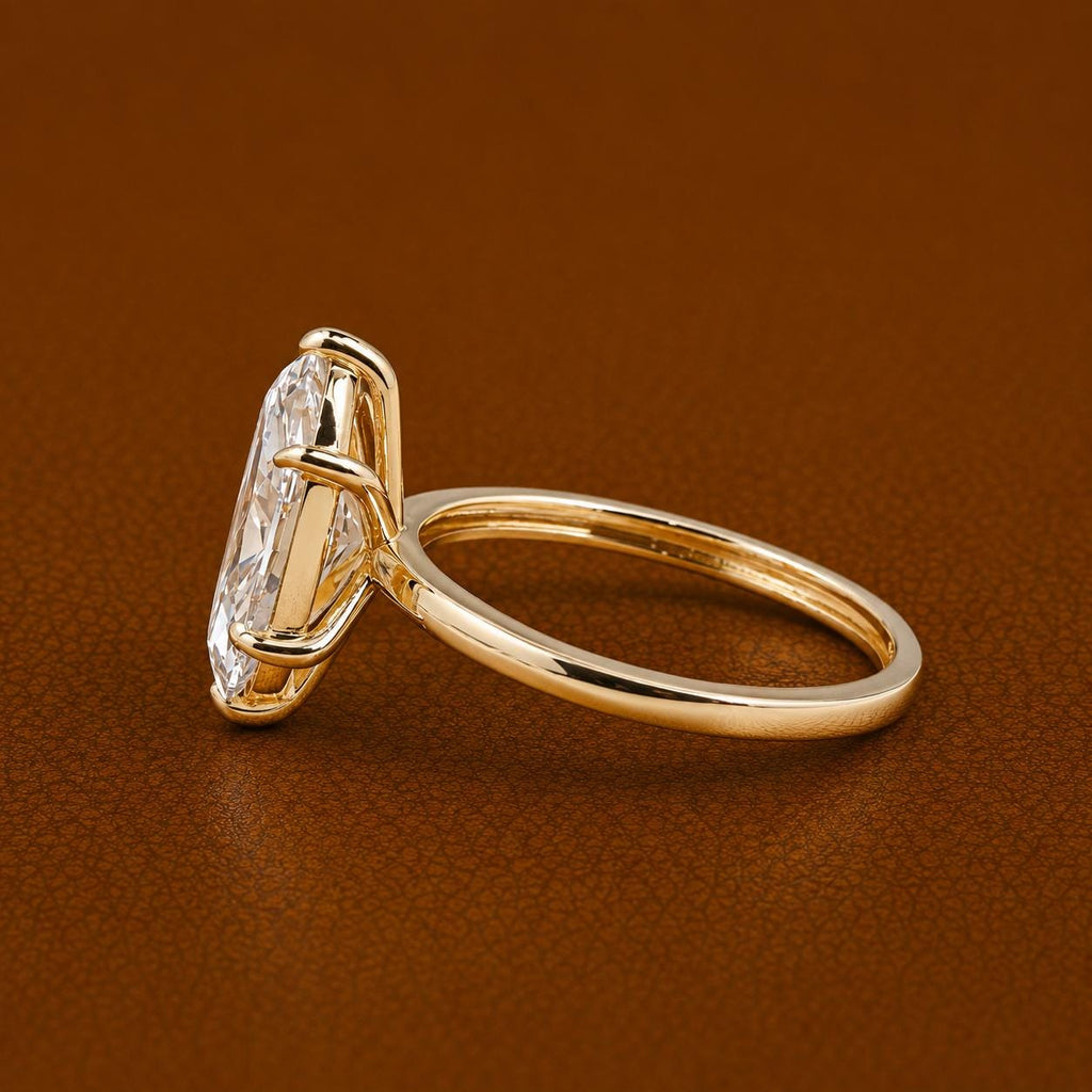 2CT Marquise Lab Grown Diamond Engagement Ring | 14K Gold Solitaire (IGI Certified E VS)