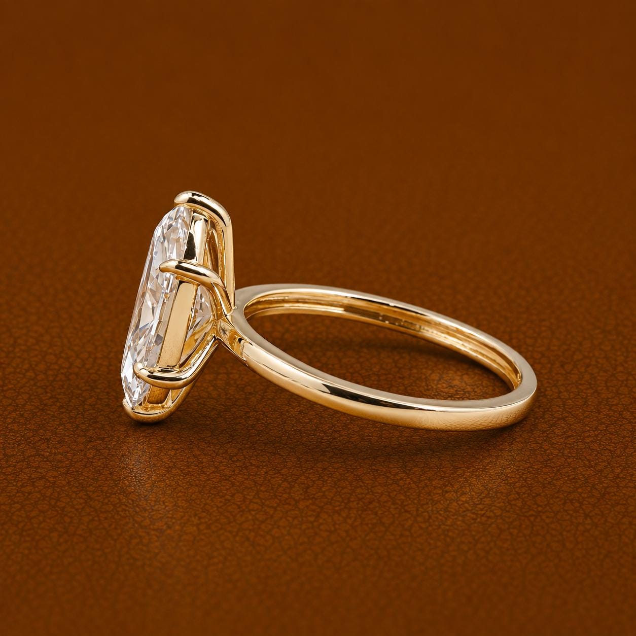 2CT Marquise Lab Grown Diamond Engagement Ring | 14K Gold Solitaire (IGI Certified E VS)