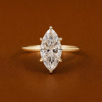 2CT Marquise Lab Grown Diamond Engagement Ring | 14K Gold Solitaire (IGI Certified E VS)