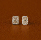 Radiant Cut Lab Grown Diamond Stud Earrings | 14K Solid Gold, IGI Certified