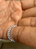 1CTW Lab Grown Diamond Half Eternity Band | 14K Solid Gold Wedding Ring