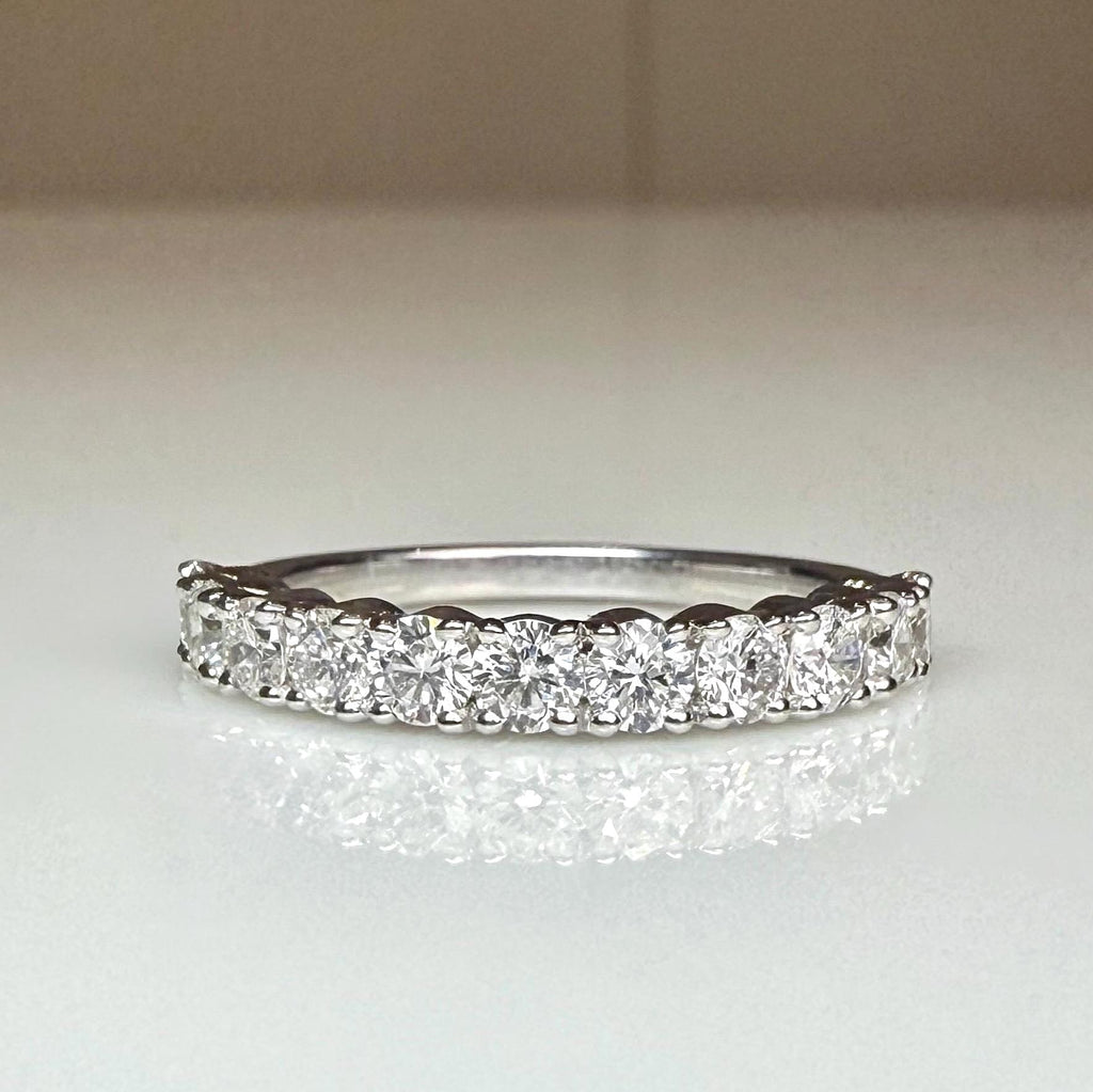 1CTW Lab Grown Diamond Half Eternity Band | 14K Solid Gold Wedding Ring