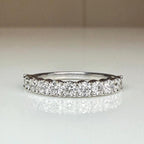 1CTW Lab Grown Diamond Half Eternity Band | 14K Solid Gold Wedding Ring