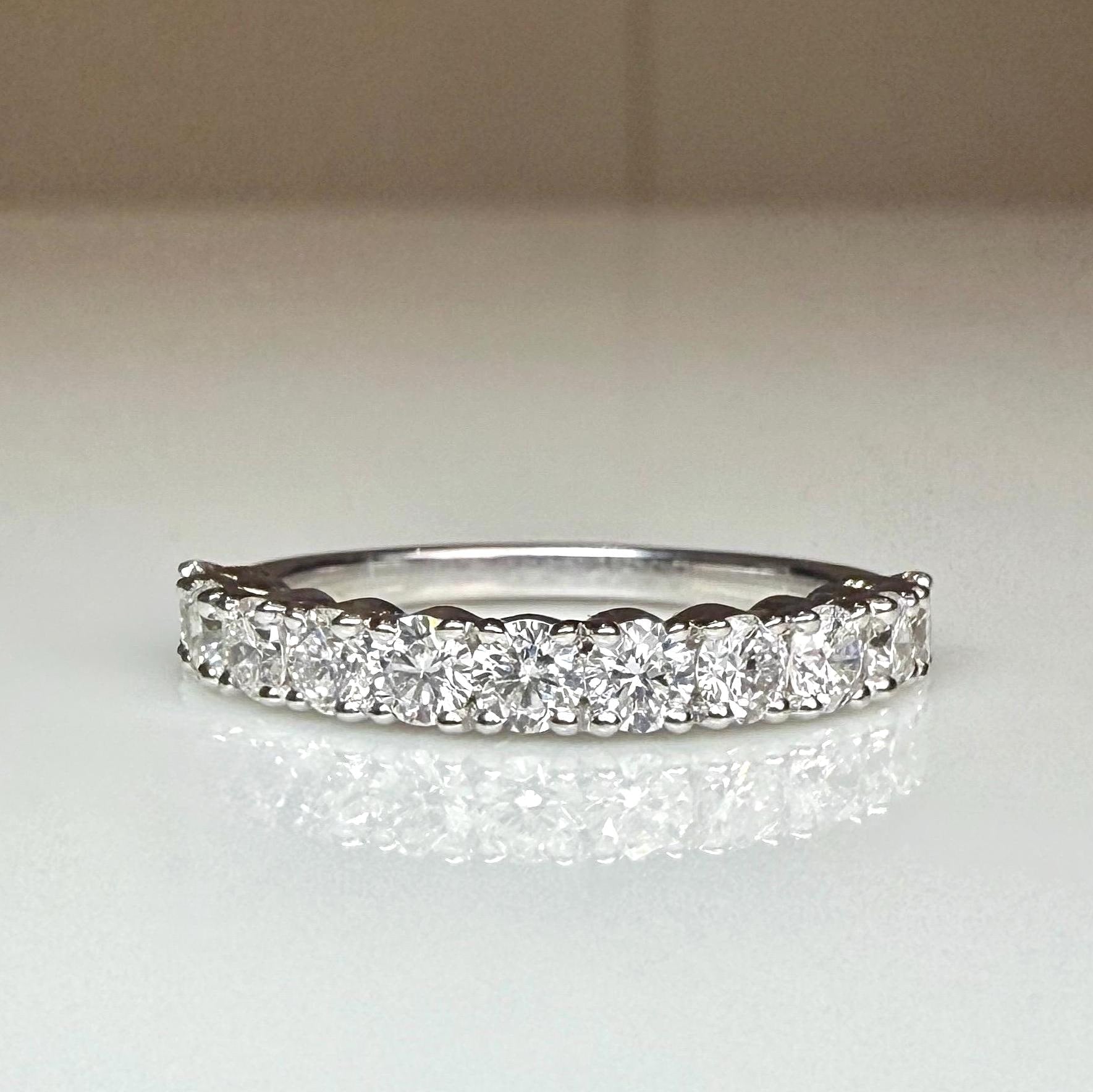 1CTW Lab Grown Diamond Half Eternity Band | 14K Solid Gold Wedding Ring