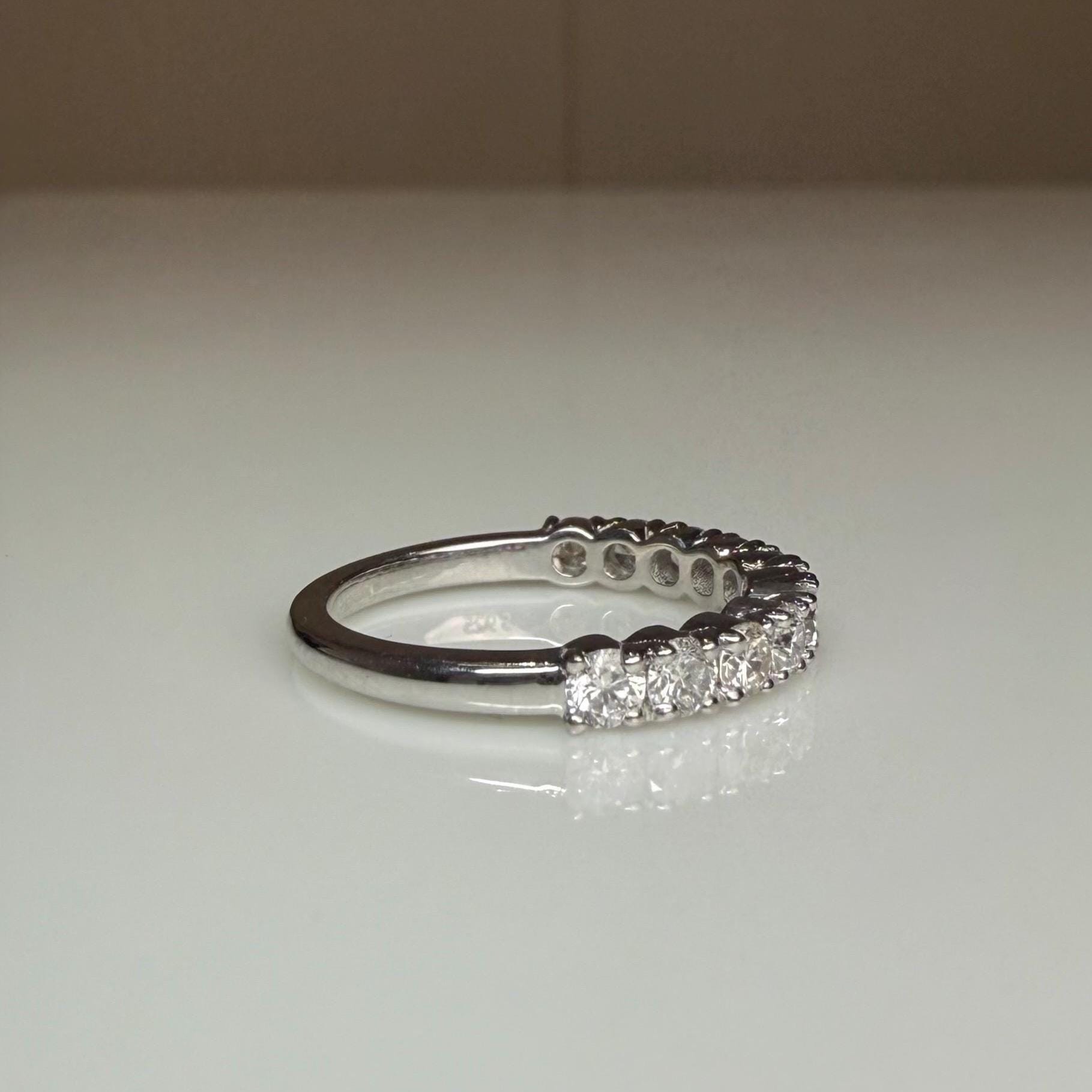 1CTW Lab Grown Diamond Half Eternity Band | 14K Solid Gold Wedding Ring