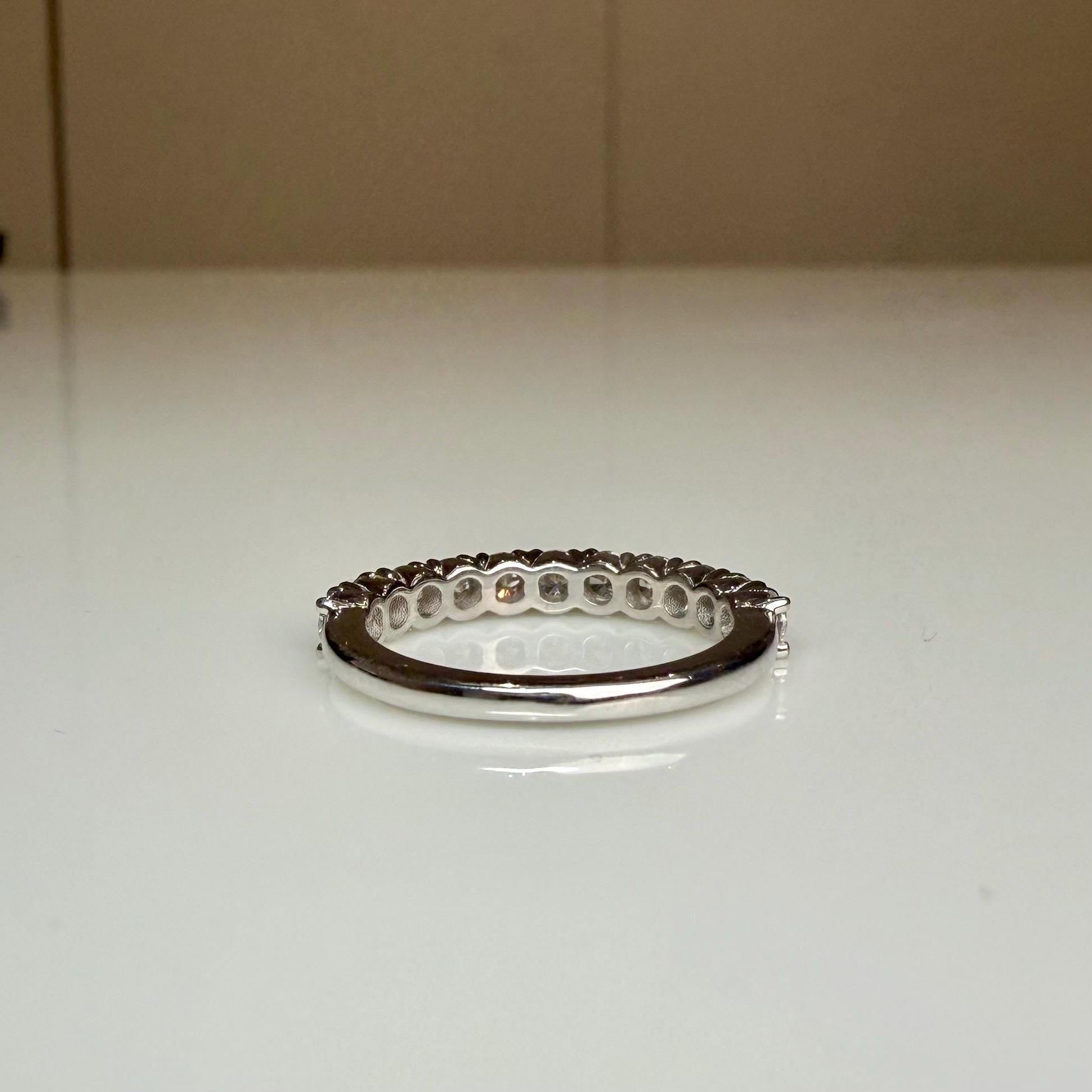 1CTW Lab Grown Diamond Half Eternity Band | 14K Solid Gold Wedding Ring