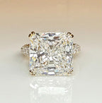 10CT Square Radiant Cut Lab Grown Diamond Engagement Ring | 14K Gold, E VS Clarity