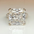 10CT Square Radiant Cut Lab Grown Diamond Engagement Ring | 14K Gold, E VS Clarity