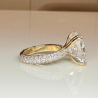 10CT Square Radiant Cut Lab Grown Diamond Engagement Ring | 14K Gold, E VS Clarity